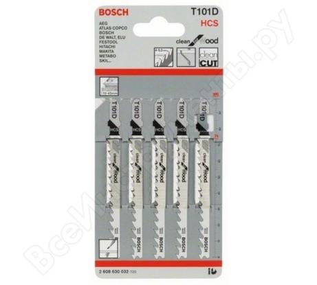 Пилка для лобзика Bosch T101D HCS (уп. 5 шт.)
