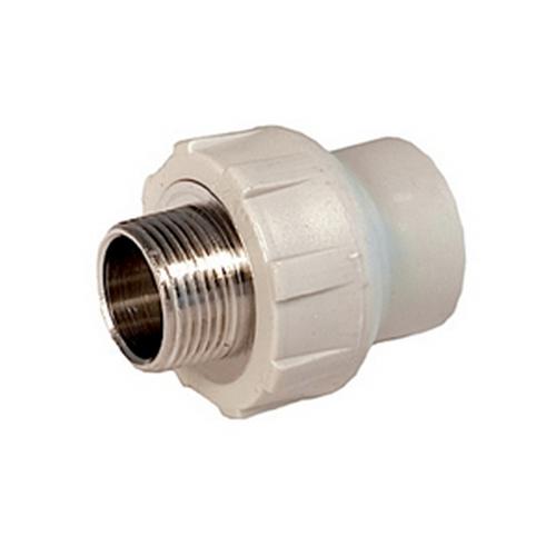 Муфта (белая) PPRC (ПП тип 3)комбинир. д.25*3/4 нар.резьба